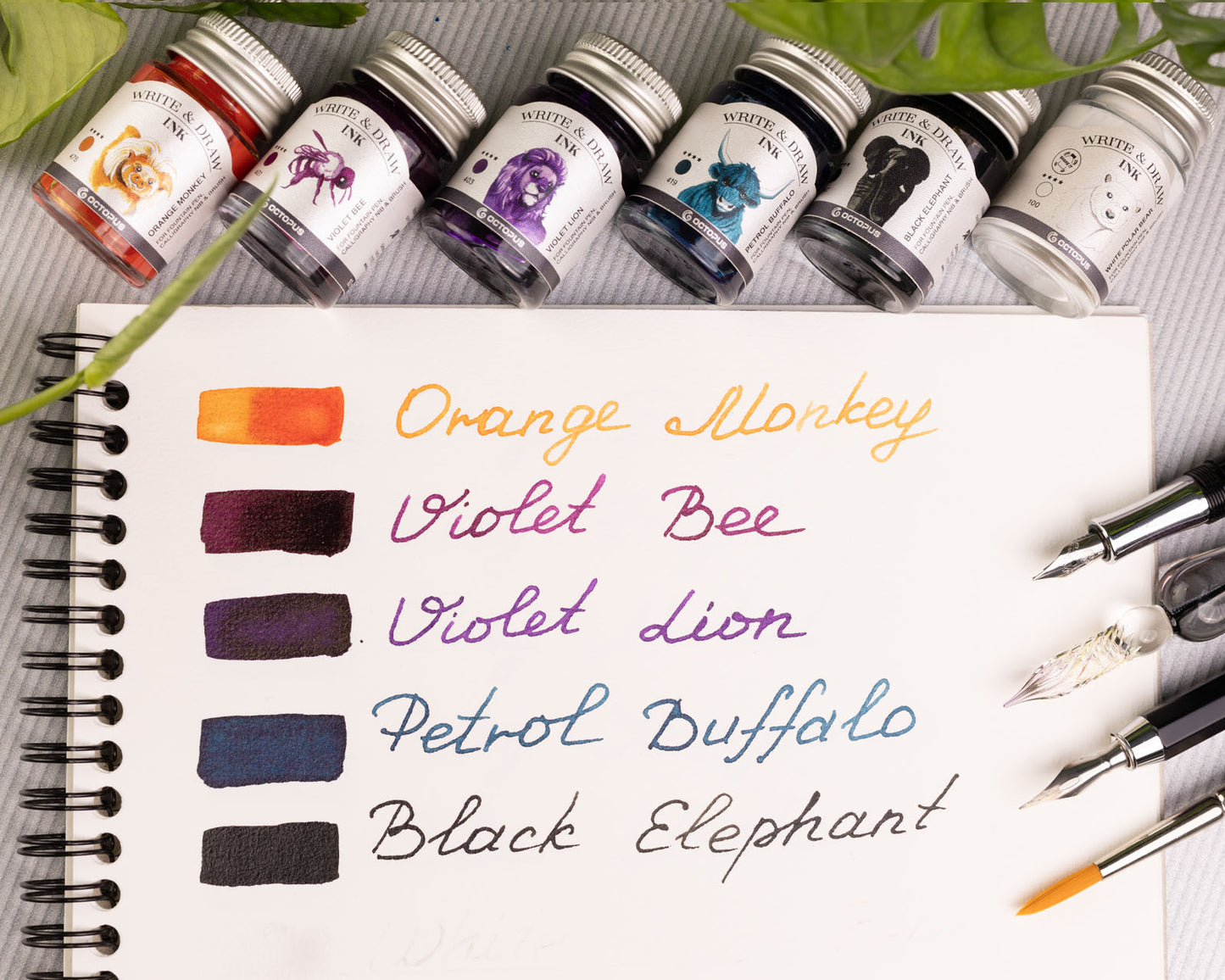 Octopus Fluids Pigement Waterproof Document Proof Write and Draw Ink [6x10ml]