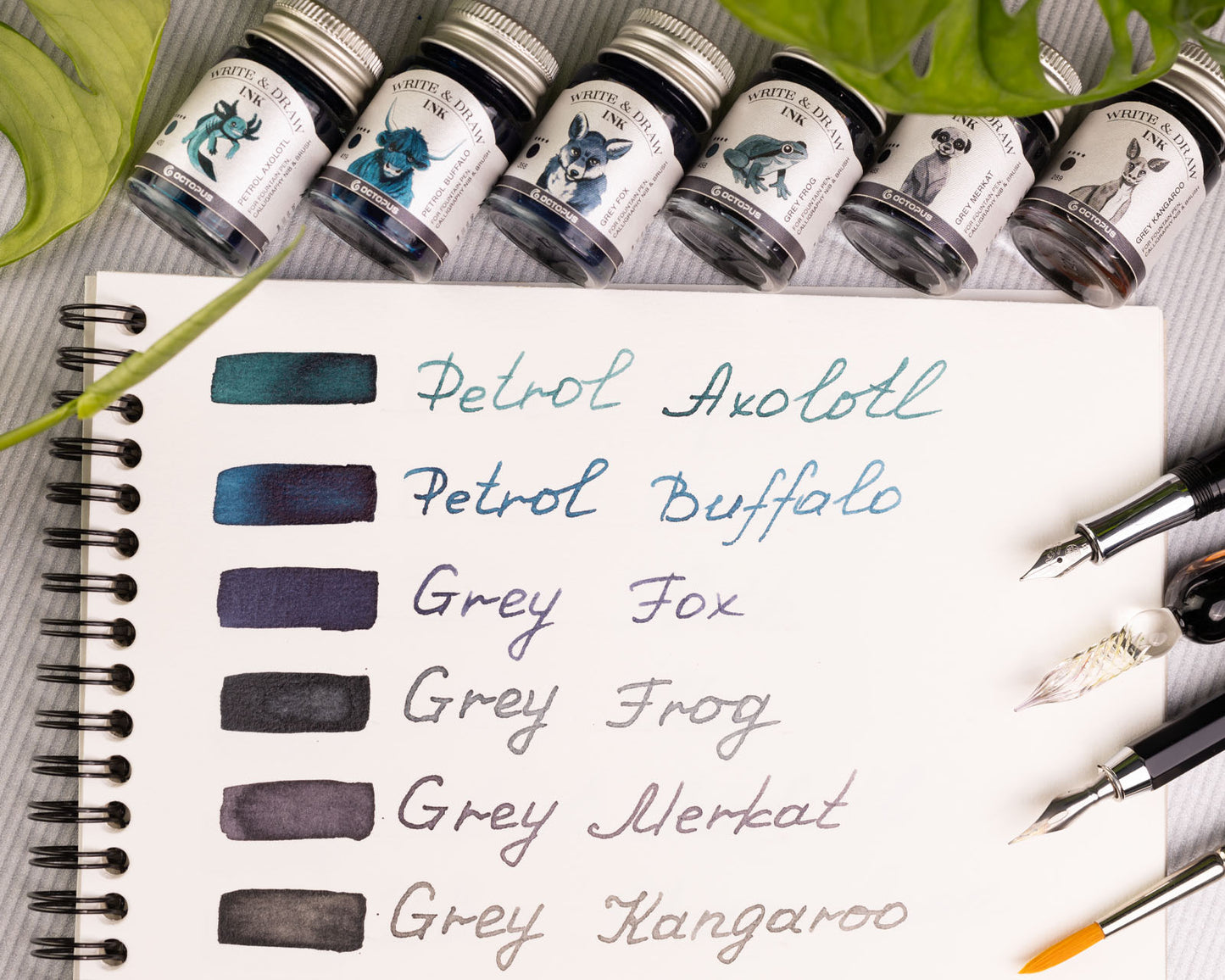 Octopus Fluids Pigement Waterproof Document Proof Write and Draw Ink [6x10ml]