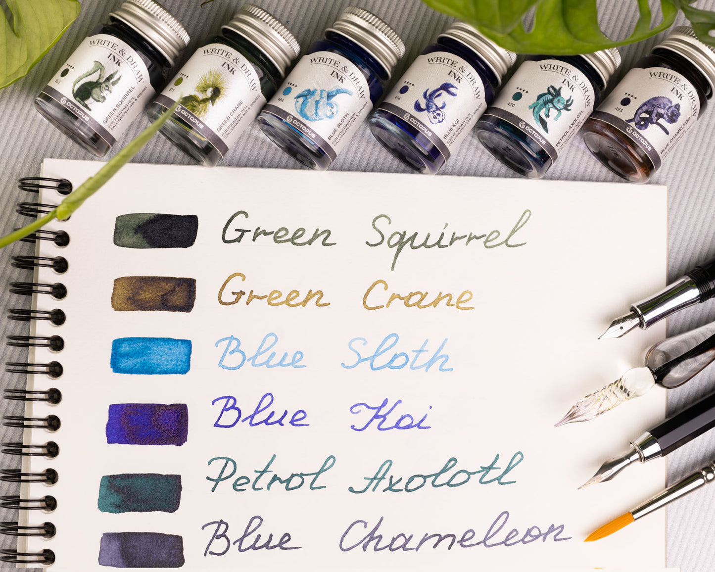 Octopus Fluids Pigement Waterproof Document Proof Write and Draw Ink [6x10ml]