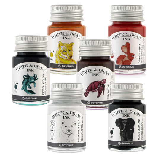 Octopus Fluids Pigmented Waterproof Document Proof Write and Draw Ink [10ml]