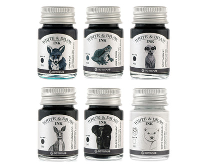 Octopus Fluids Pigement Waterproof Document Proof Write and Draw Ink [6x10ml]