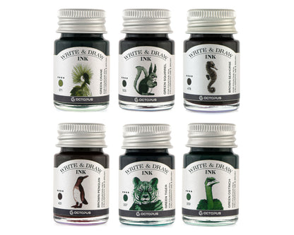 Octopus Fluids Pigement Waterproof Document Proof Write and Draw Ink [6x10ml]