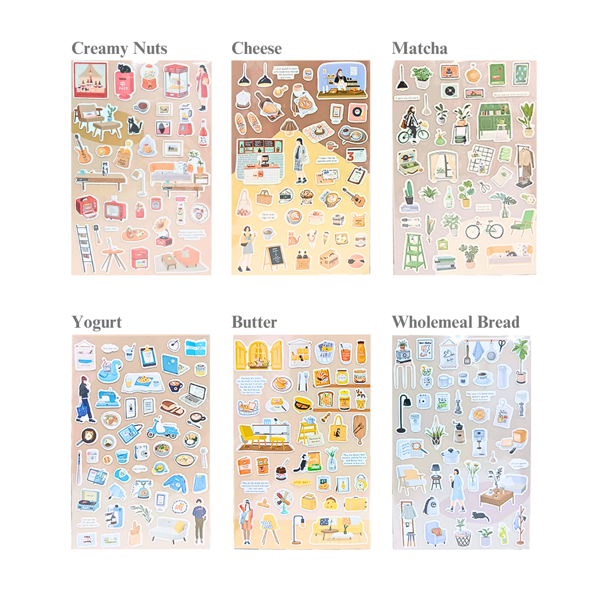 Mint Journal Studio Adhesive Hand-Drawn Sticker Sheets