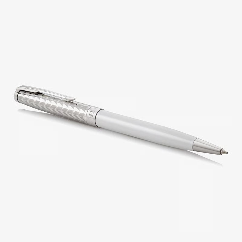 Parker Pen Sonnet Feminine Metal and Pearl Chrome Trim Ballpoint Pen