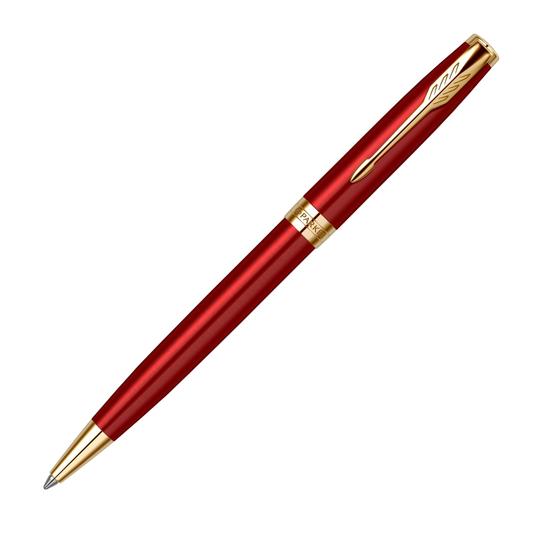 Parker Pen Sonnet 13 Laque Red Gold Trim Ballpoint Pen