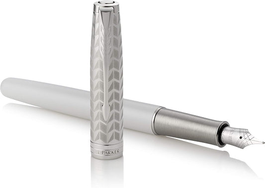 Parker Pen Sonnet Feminine Metal and Pearl Chrome Trim Fountain Pen