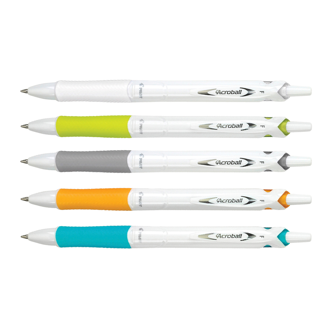 Pilot Acroball White-Barrel Fine Ballpoint Pen [0.7mm]