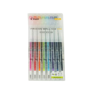 Pilot FriXion Ballpen Slim Clear Body Set of 8