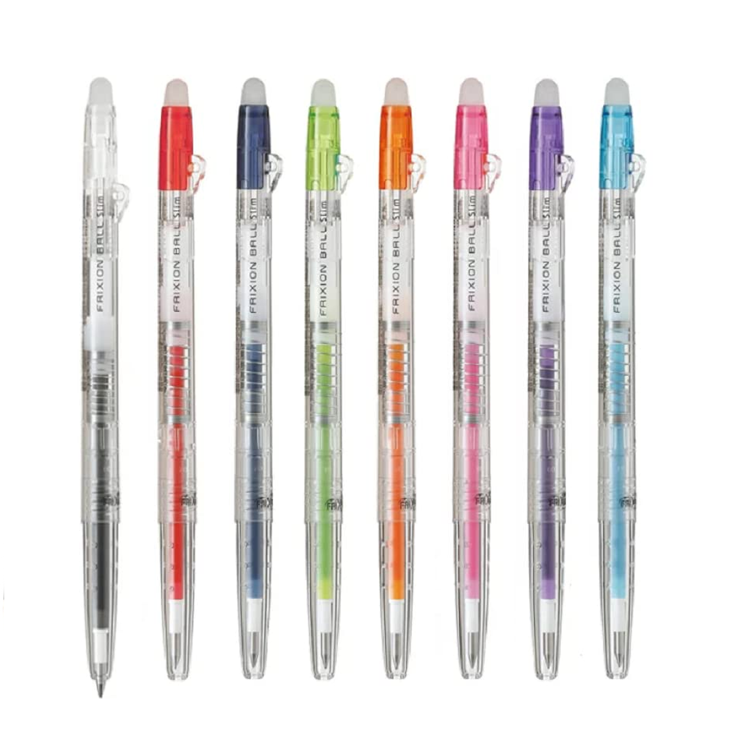 Pilot FriXion Ballpen Slim Clear Body Set of 8