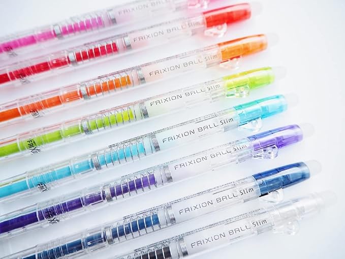 Pilot FriXion Ballpen Slim Clear Body Set of 8