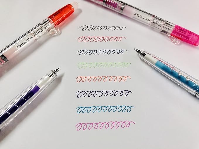 Pilot FriXion Ballpen Slim Clear Body Set of 8