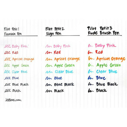 Pilot Petit Fountain Pen, Brush Pen and Sign Pen