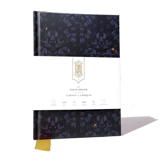 Ferris Wheel Press A5 Sketchbook Enveloped in Rattan - Midnight