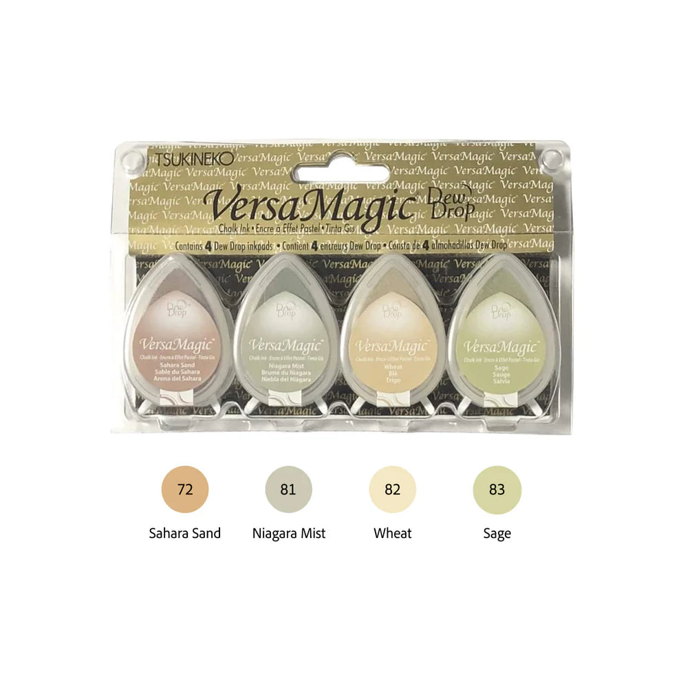Tsukineko VersaMagic Dewdrop Chalk Ink Pads - Set of 4