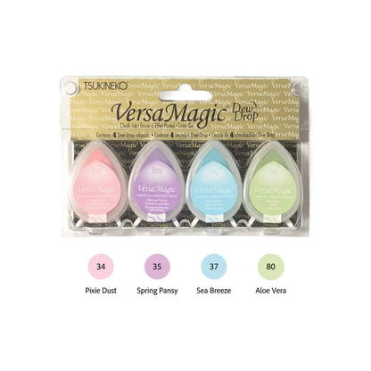 Tsukineko VersaMagic Dewdrop Chalk Ink Pads - Set of 4