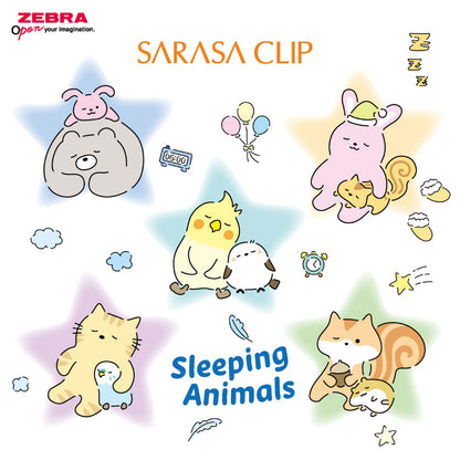 Zebra Sarasa Sleeping Animals Gel Pen (Set of 3)