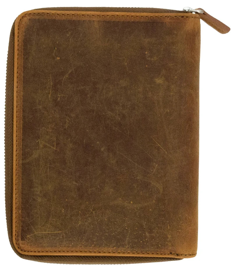 Galen Leather - Leather Zippered 5 Slots Pen Case