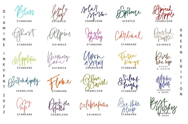 Diamine Inkvent Fountain Pen Ink (50ml) Green Edition - Standard