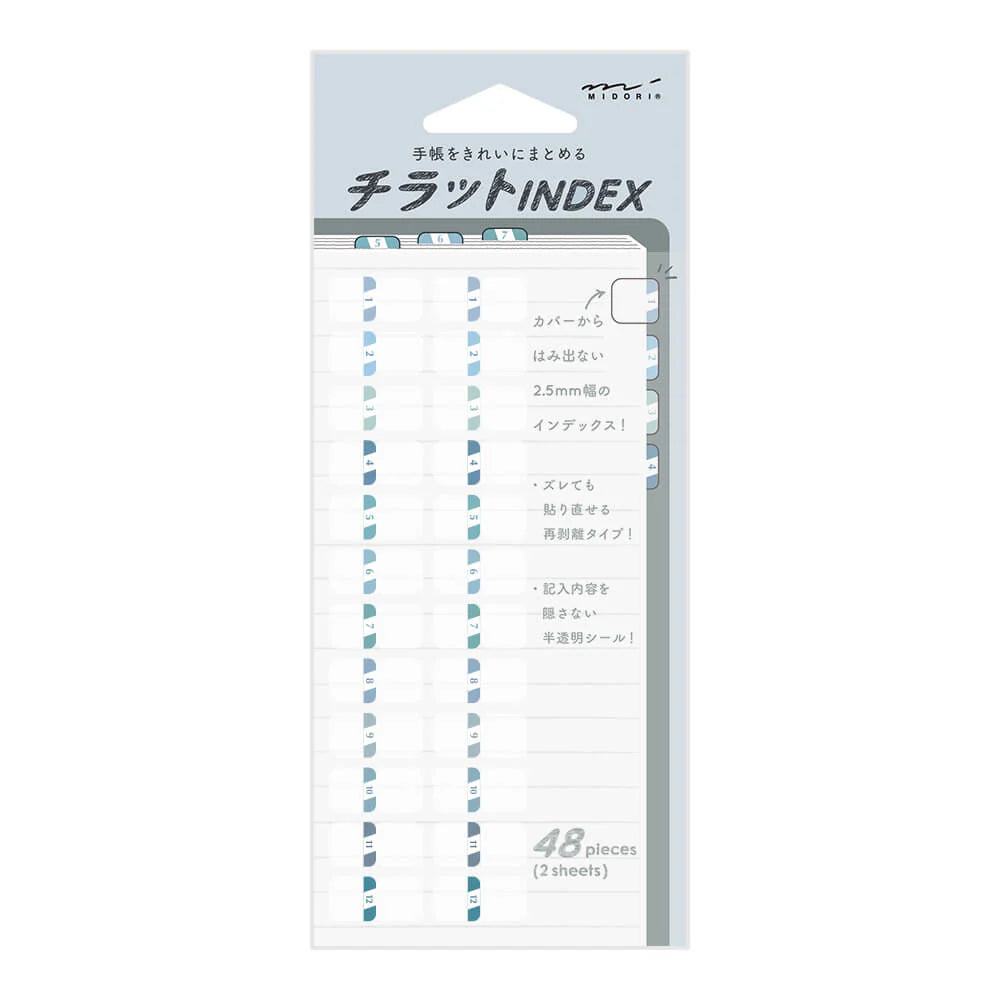 Midori Index Label (S) Chiratto Numbers