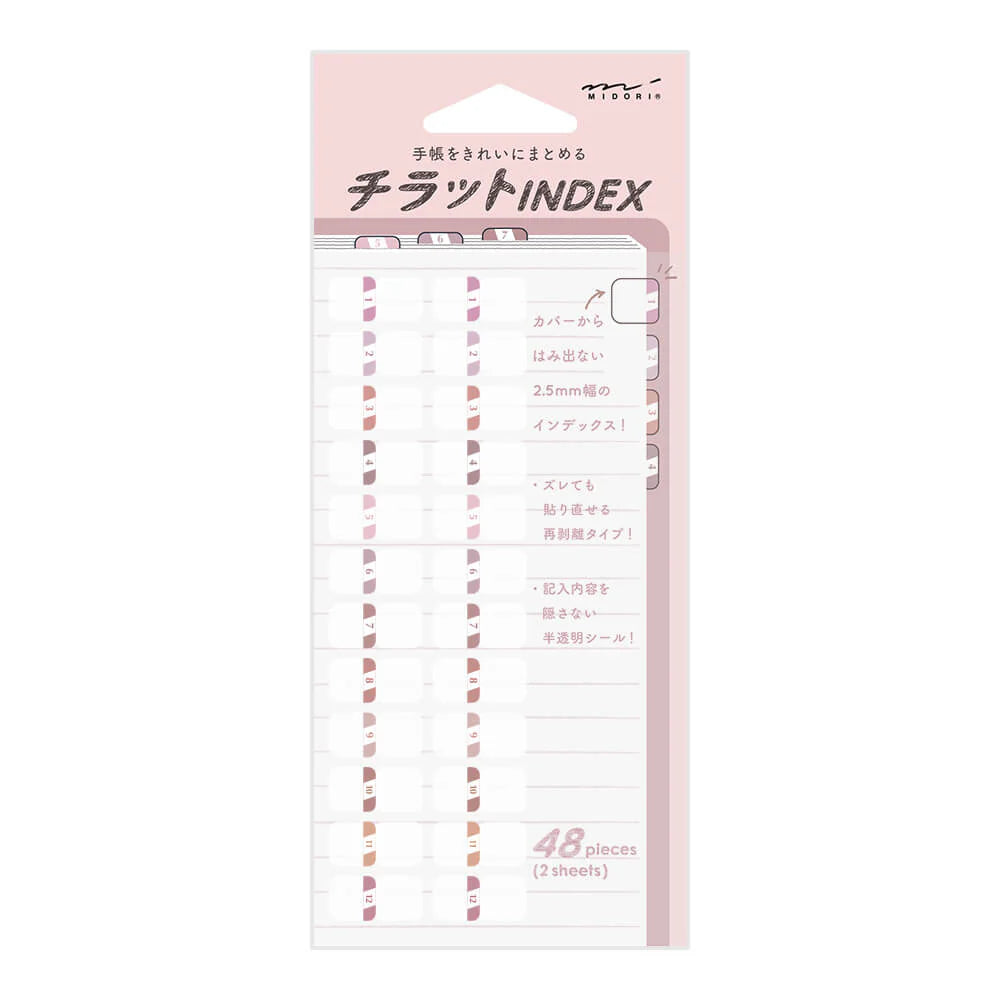 Midori Index Label (S) Chiratto Numbers