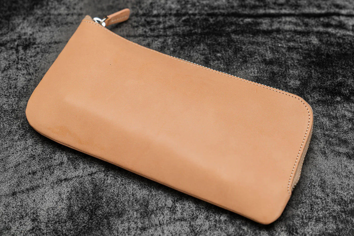 Galen Leather - Leather Sip-N-Zip 4 Slots Zippered Pen Pouch