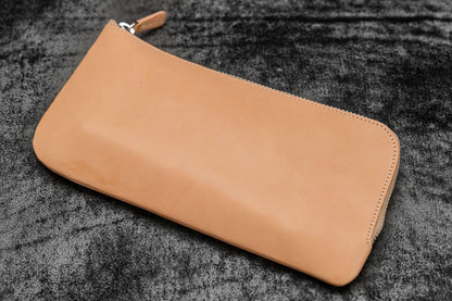 Galen Leather - Leather Sip-N-Zip 4 Slots Zippered Pen Pouch