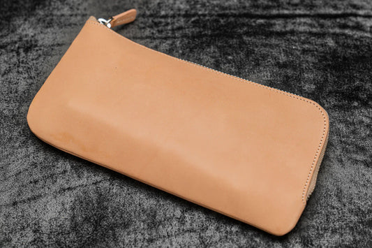 Galen Leather - Leather Sip-N-Zip 4 Slots Zippered Pen Pouch