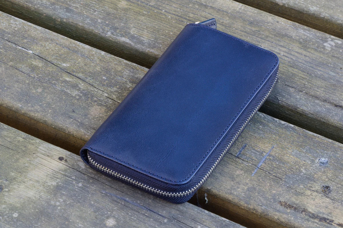 Galen Leather - Leather Zippered 3 Slots Pen Case