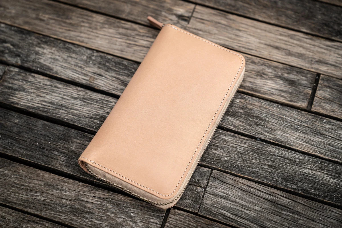 Galen Leather - Leather Zippered 3 Slots Pen Case