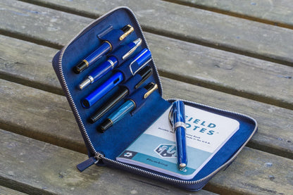 Galen Leather - Leather Zippered 5 Slots Pen Case