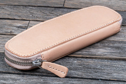 Galen Leather - Leather Zippered Duo Slim Pen Case for 2 Pens