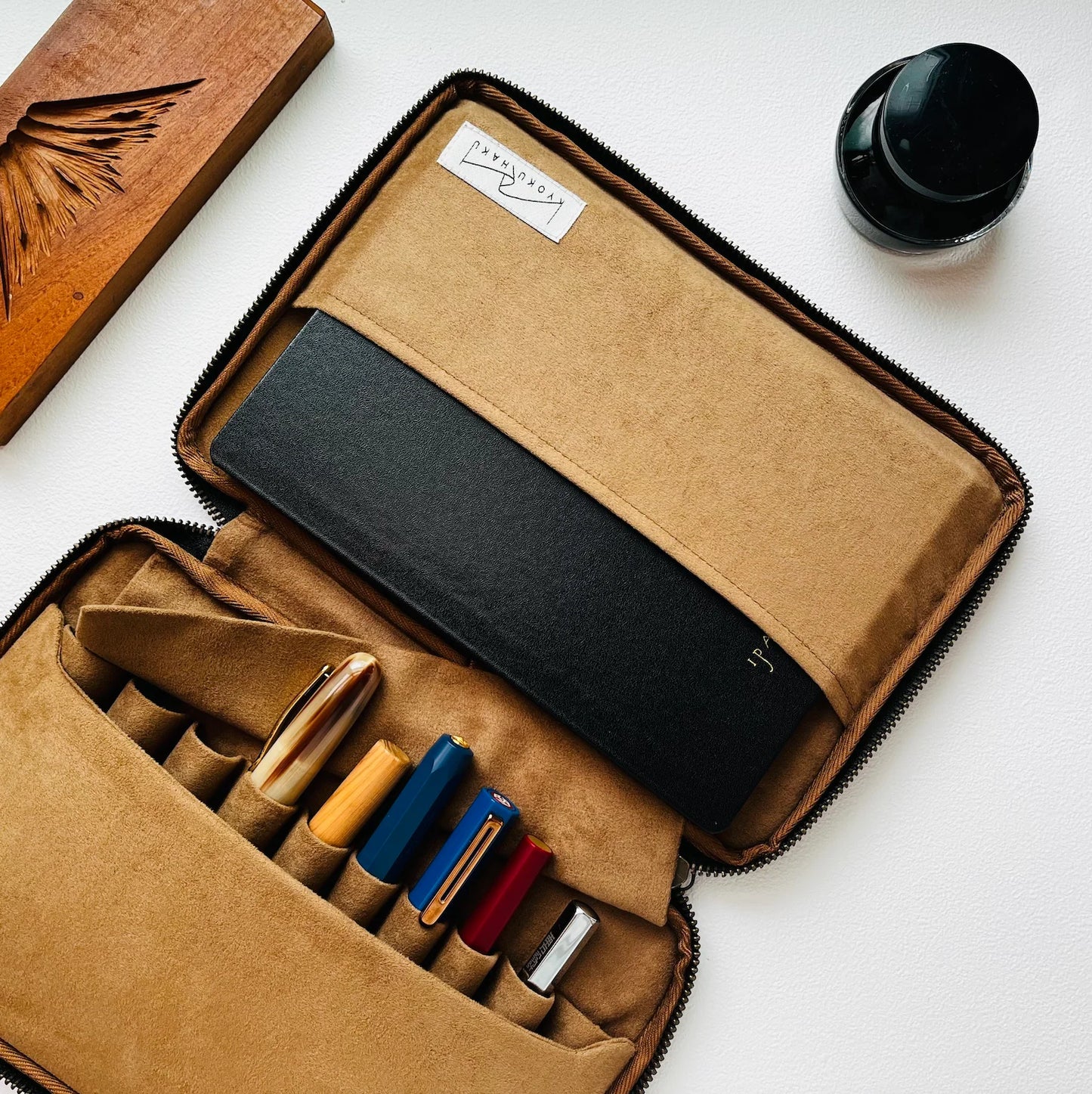Kyoku Haku Teal Zippered Pen Case [10 Slots]
