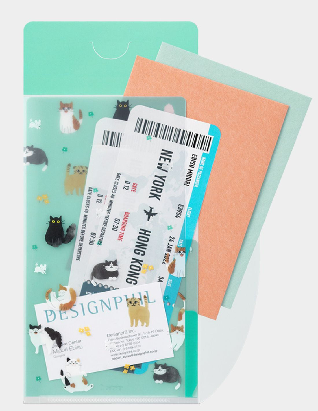 Midori Clear Folder 3 Pockets (A5) Slim with Flap