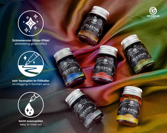 Octopus Fluids Celestial Glitter Inks Set [6 x 10ml]