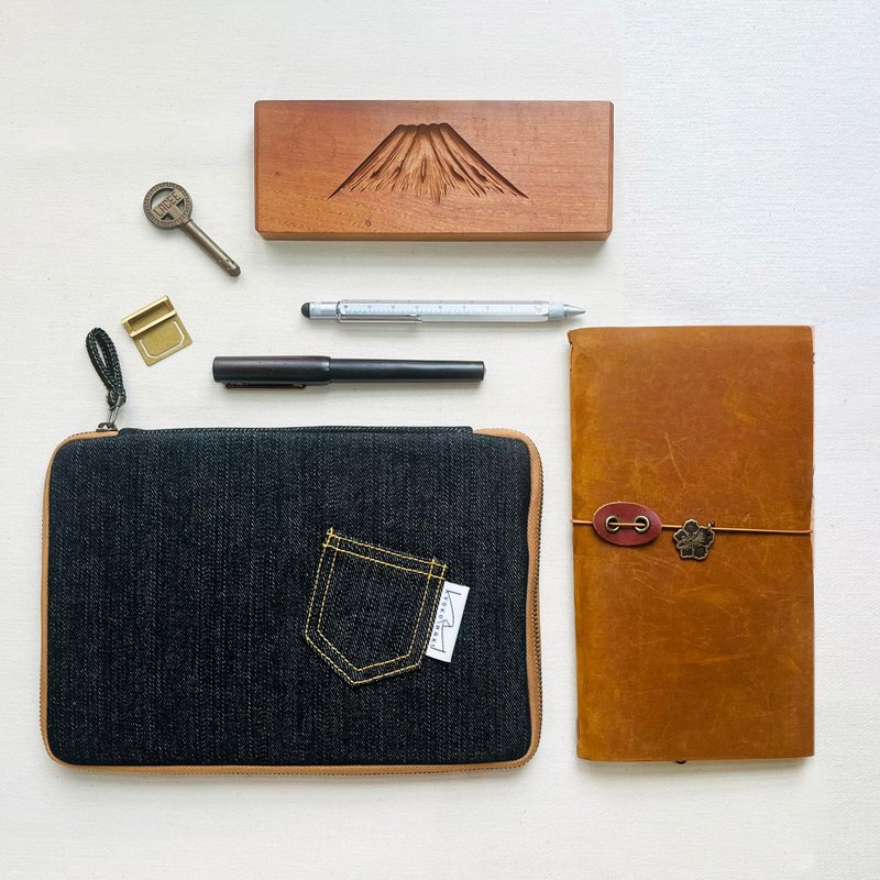 Kyoku Haku Denim Zippered Notebook Jacket [A5 Size]