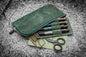 Galen Leather - Leather Slip-N-Zip 4 Slots Zippered Pen Pouch
