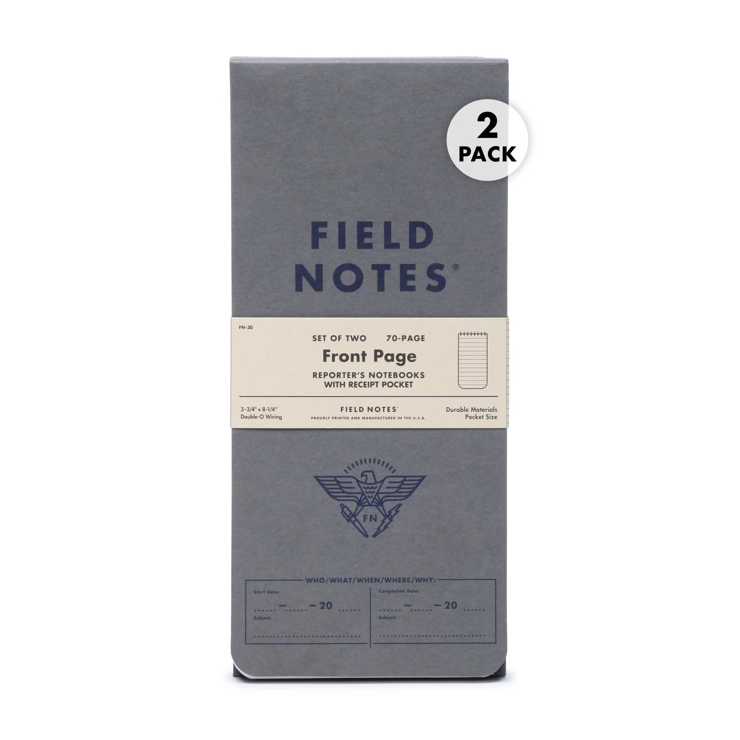 Field Notes Front Page Reporter's Notebook (2-Pack)