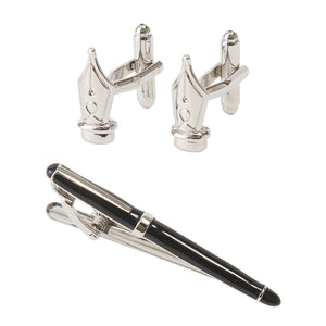 Men's Collection Tie Pin & Cuffs Fountain Pen {Tie Clip + Cuff Links)