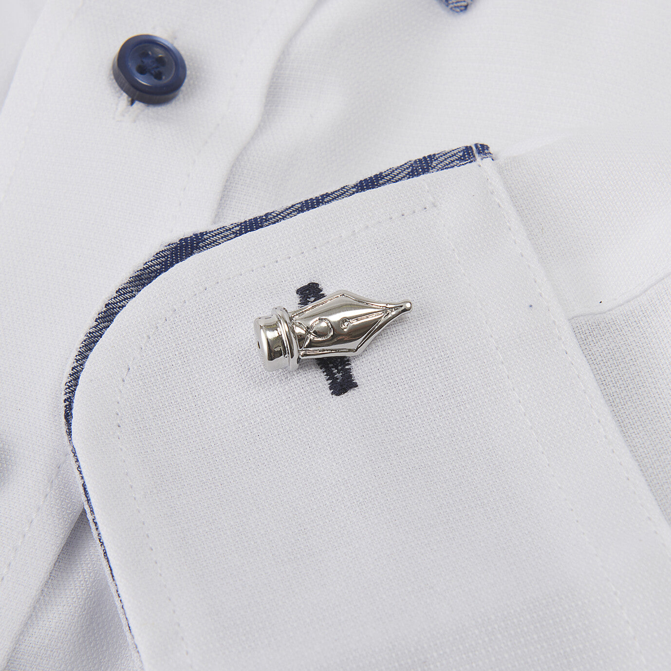 Men's Cuff Links Button Pentip (Silver/Gold)