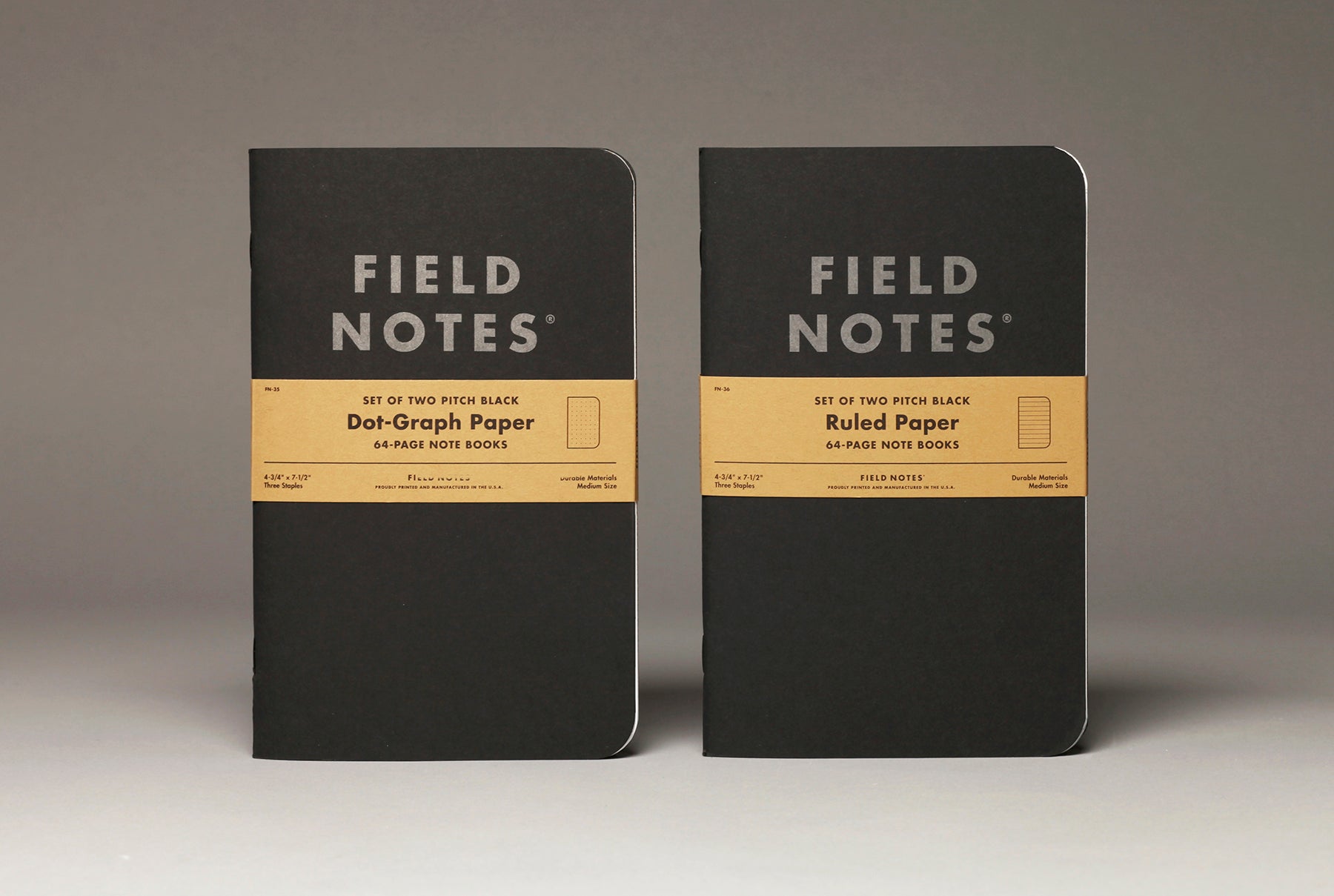 Field Notes Pitch Black Dot-Graph and Ruled Paper