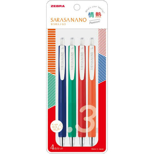 Zebra Sarasa Nano 0.3 Ballpoint Pens Set of 4