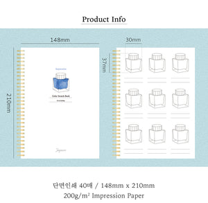 Wearingeul - Jaquere Ink Color Chart Notebook A5 (Impression)