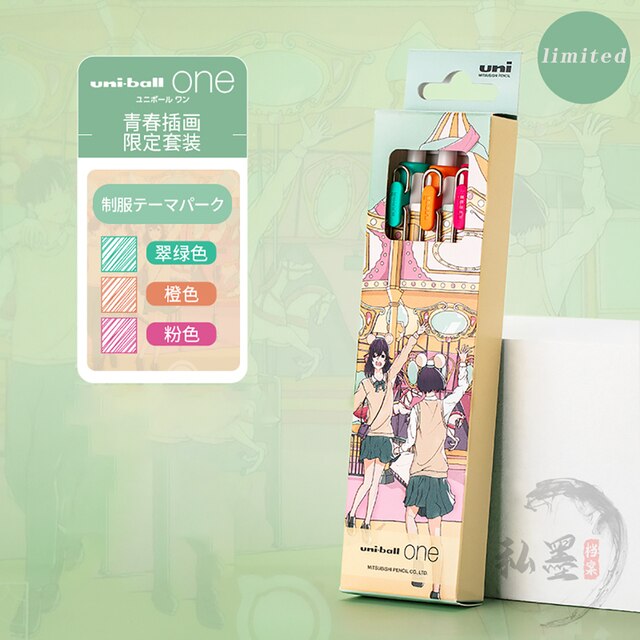 Uni-ball One School Girl Uniform Set (0.38) Gel Pens - Limited Edition