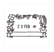 Midori Paintable Rotating Date Stamp - Flowers